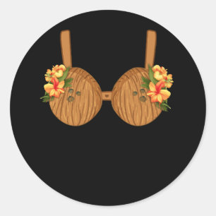 Summer Coconut Bra Halloween Kostüm Hawaii Hawaii Runder Aufkleber