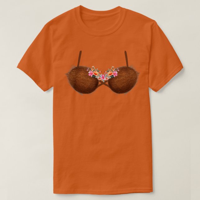 Summer Coconut Bra Hawaii Luau Flowery Costume Fun T-Shirt (Design vorne)