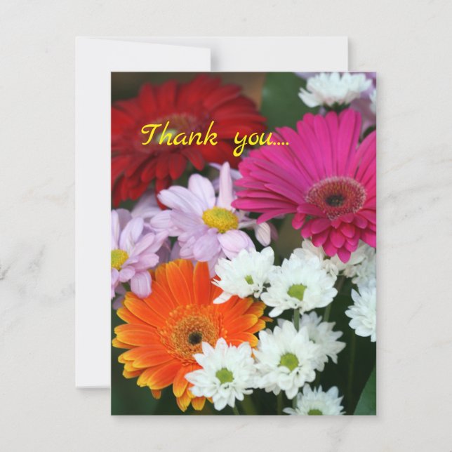 Summer Colorful Bouquet Flat Danke Karte (Vorderseite)