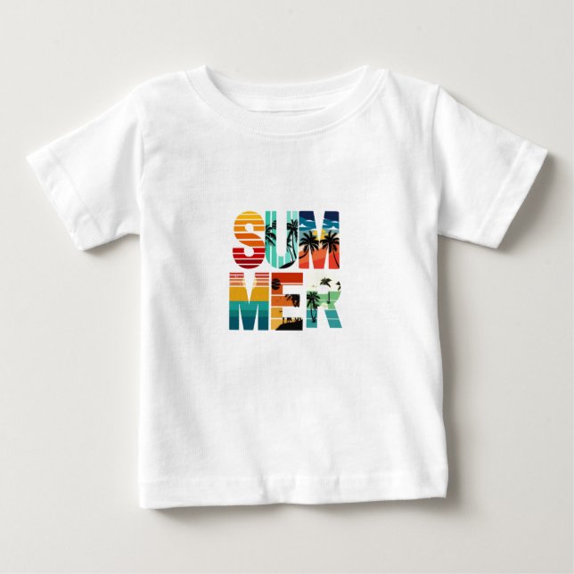 Summer Colorful Modern White Baby Tshirts (Vorderseite)