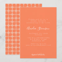 Summer Coral Orange Retro Minimalistisches Brautpa