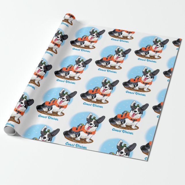 Summer Corgi Geschenkpapier (Ungerollt)
