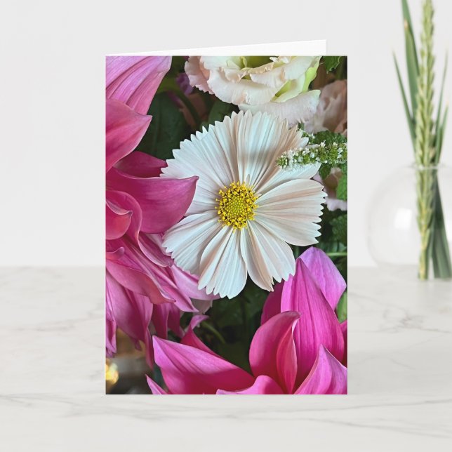 Summer Cosmos Blank Note Card (Vorderseite)