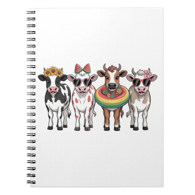 Summer Cows PNG, Beach Farm Notizblock (Vorderseite)