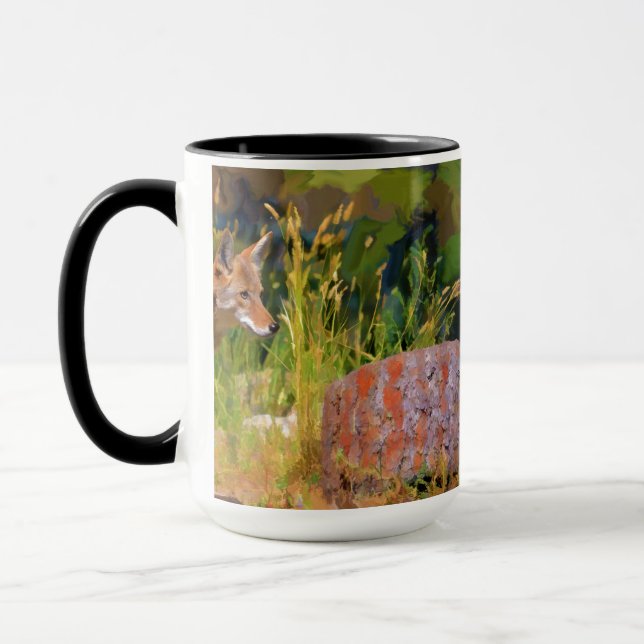 Summer Coyote Wildlife Painting Tasse (Links)