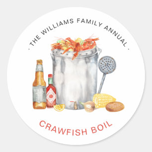 Summer Crawfish Boil Niedrig-Land-Kochen Runder Aufkleber