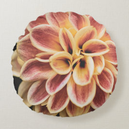 Summer Dahlia Blume (Floral Art) Rundes Kissen