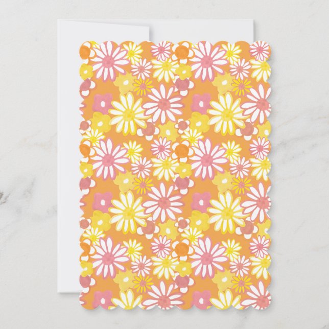 Summer Daisies Flat Greeting Card Einladung (Vorderseite)