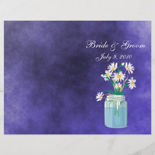 Summer Daisies Folded Wedding Program (Vorderseite)