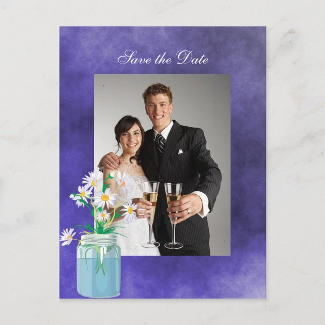 Summer Daisies Save the Date Postcard Ankündigungspostkarte (Vorderseite)