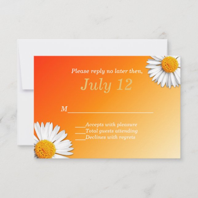 Summer Daisies Wedding RSVP Card Karte (Vorderseite)