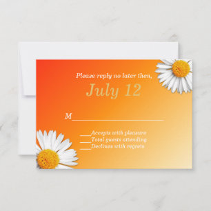 Summer Daisies Wedding RSVP Card Karte
