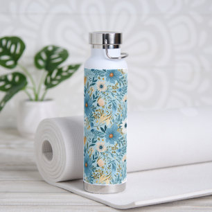 Summer Daisy Design auf blau Trinkflasche
