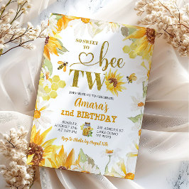 Summer Daisy Sonnenblume Biene Zweiten Geburtstag Einladung