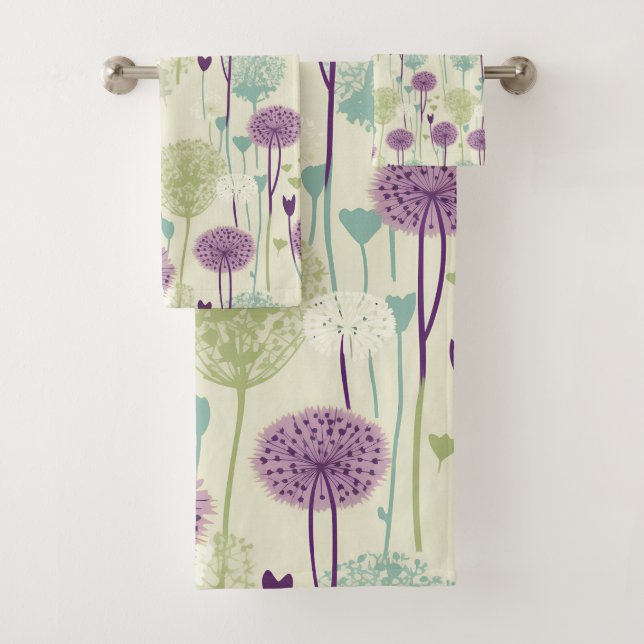 Summer Dandelion Design Badhandtuch Set (Insitu)