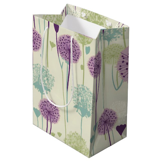 Summer Dandelion Design Mittlere Geschenktüte (Rückseite Schrägansicht)