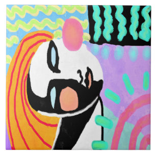 Summer Daze Abstrakte digitale Malerei Fliese