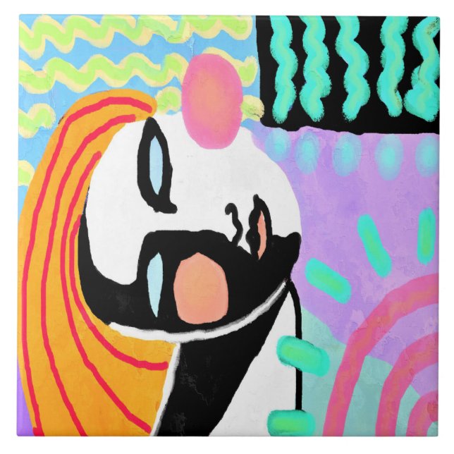 Summer Daze Abstrakte digitale Malerei Fliese (Vorderseite)