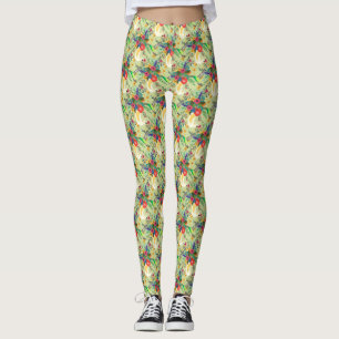Summer Dschungel Tropical Parrot Blume Blossom Leggings