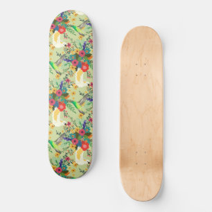 Summer Dschungel Tropical Parrot Blume Blossom Skateboard