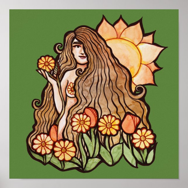Summer Earth Goddess Poster (Vorne)