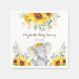 Summer Elephant Watercolor Sonnenblumendusche Serviette