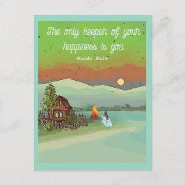 SUMMER ENERGIE mit Hütten sonnenblauen Himmel und  Postkarte