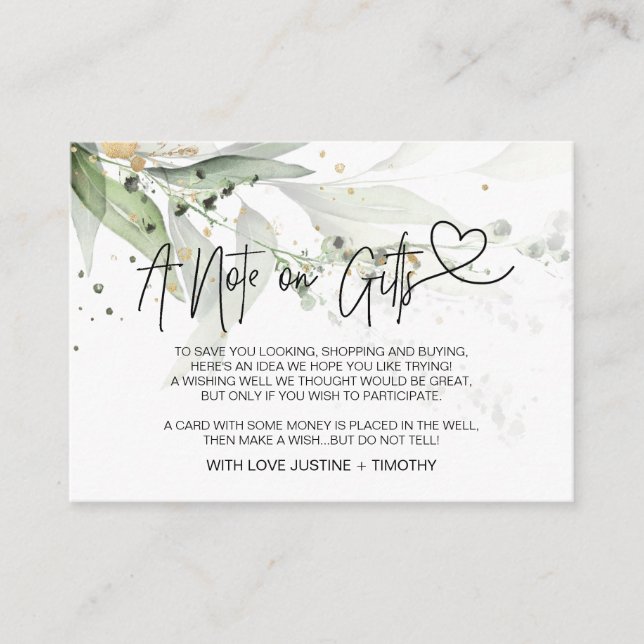 Summer Eukalyptus A Note on Gifts Wünschenswert Begleitkarte (Vorderseite)