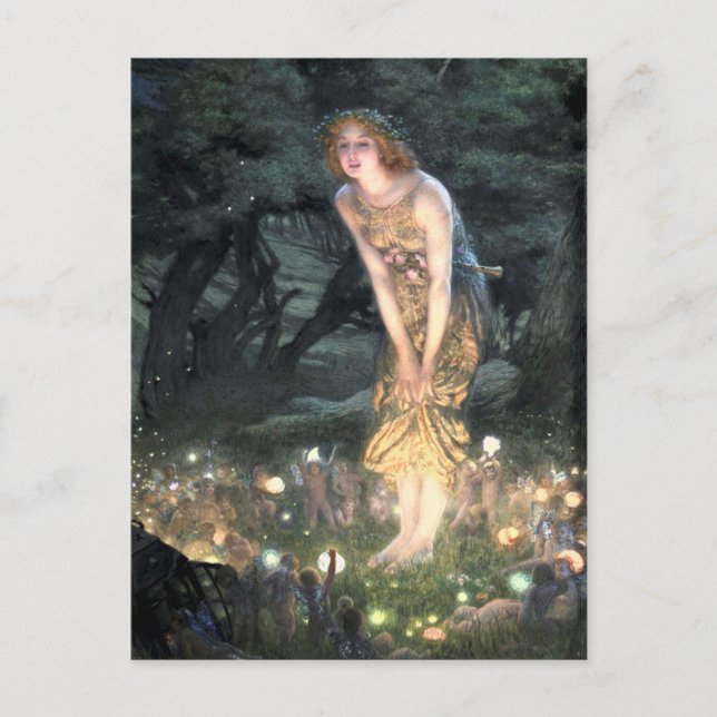 Summer Eve von Pre-Raphaelite Edward Robert Hughes Postkarte (Vorderseite)