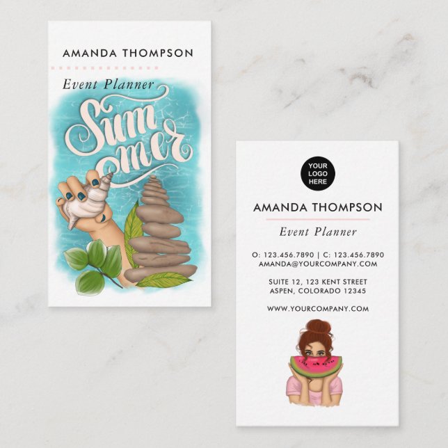 Summer Event Planer Catering Visitenkarte (Vorne/Hinten)