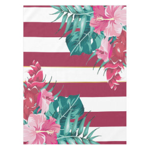 Summer Exotic Blume gestreift Burgund Tischdecke