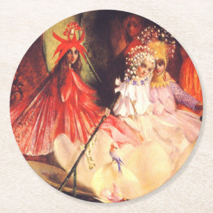 Summer Fairies Runder Pappuntersetzer