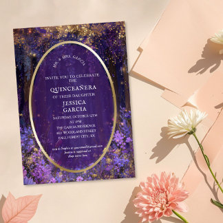 Summer Fairy Tale Enchanted Forest  Quinceañera  Einladung