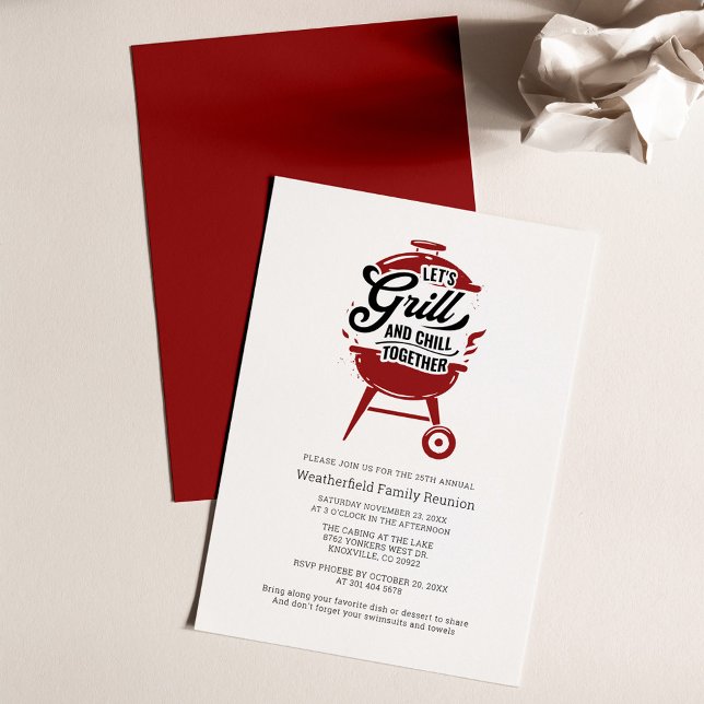 Summer Family Wiedersehen GRILLEN Partys Einladung (Lets Grill and Chill Summer Family Summer Cookout Invitation)