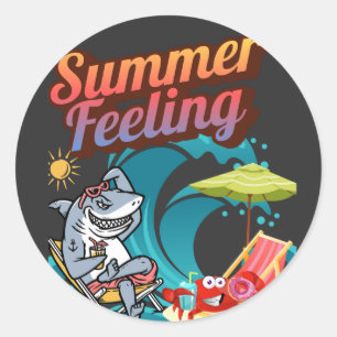 "Summer Feeling" Runder Aufkleber