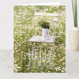 Summer Field Wild Blume Daisies + Text Karte