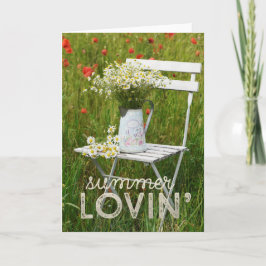 Summer Field Wild Blume Poppies + Text Karte
