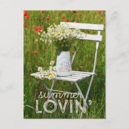Summer Field Wild Blume Poppies + Text Postkarte