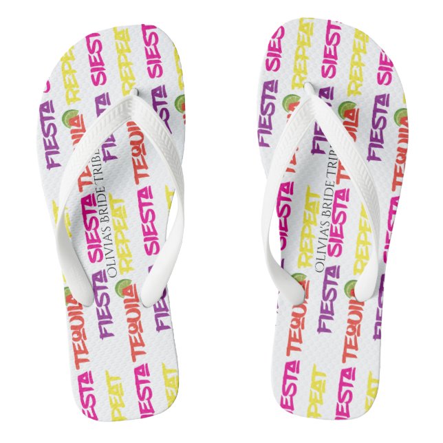 Summer Fiesta Siesta Tequila Repeat Bride Stamm Flip Flops (Fußbett)