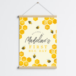 Summer First Bee Day 1. Geburtstag Begrüßungszeich Poster