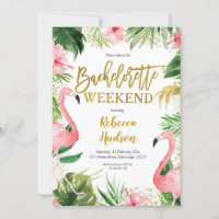 Summer Flamingo Bachelorette Wochenende Einladung