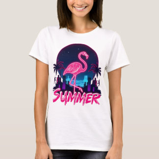 Summer Flamingo neon Sommer T-Shirt