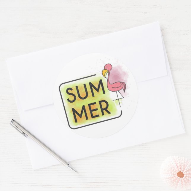 Summer Flamingo Sticker (Umschlag)