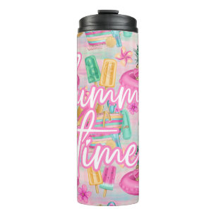 Summer Flamingo Tumbler   Pink Beach Trinkbehälter Thermosbecher