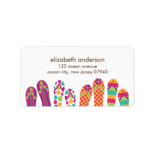 Summer Flip Flops Address Labels Adressaufkleber