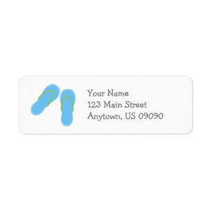Summer Flip Flops Address Labels (blau / grün)