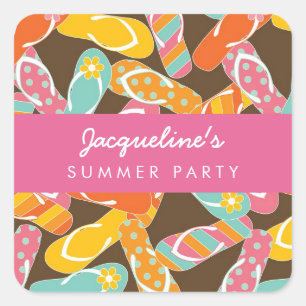 Summer Flip Flops Geburtstagsparty Sticker