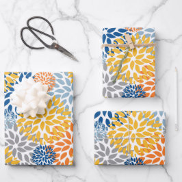 Summer Floral Abstrakt Bright Colors Muster Geschenkpapier Set