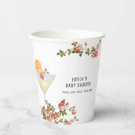 Summer Floral Brunch Bubbly Champagner Baby Dusche Pappbecher