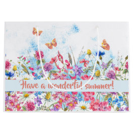 Summer Floral Butterfly Personalisierte Geschenkta Große Geschenktüte